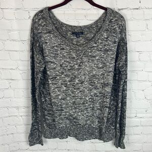 American Eagle Outfitters Black and White Sweater with Shimmer Size Medium